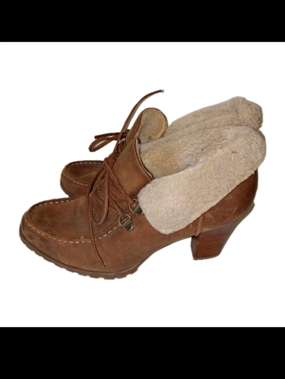 Audrey Brooke Leather Stiletto Platform Booties 9 M - Picture 5 of 10